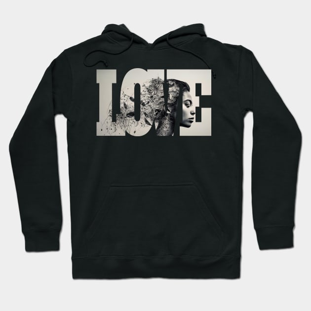 Artistic Love Expression Portrait Hoodie by Keziah Elements